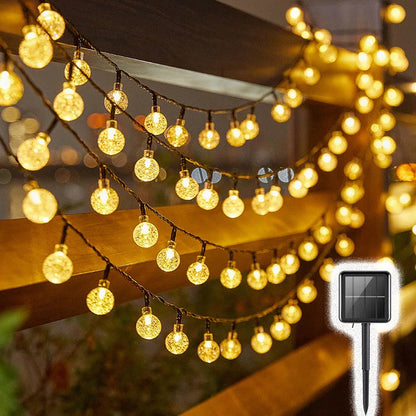 Solar Bubble Ball String Lights – Waterproof LED Water Drop Lights for Outdoor Christmas, Patio, Garden & Holiday Decorations