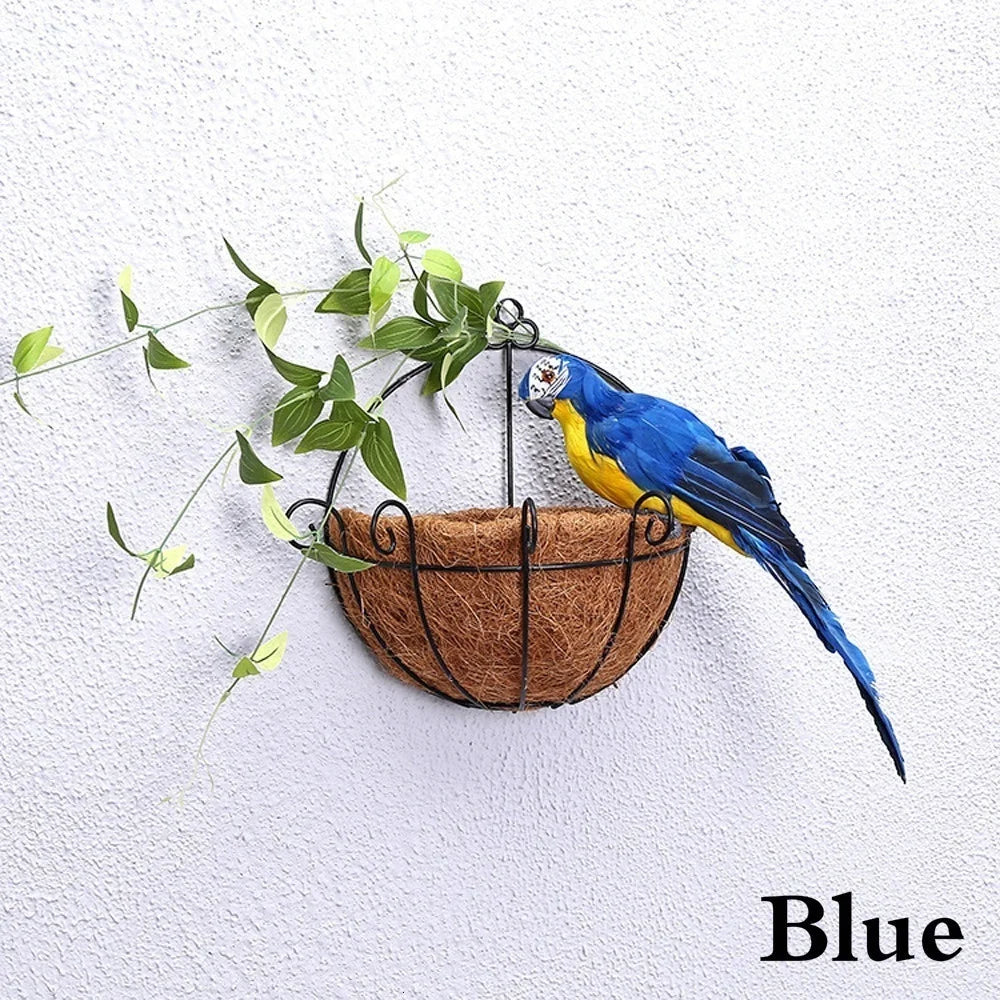 Handmade Simulation Parrot 25/35cm Creative Feather Lawn Figurine Ornament Animal Bird Garden Bird Prop Decoration Miniature