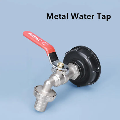 S60x6 IBC Tank Tap Connector – Coarse Thread Water Coupling Adapter for 1/2'' & 3/4'' Garden Hose Fittings (Fits 1000L Tanks)