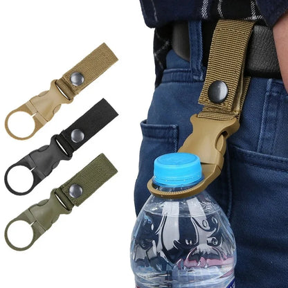 Webbing Buckle Hook Water Bottle Holder Clip – Outdoor Nylon EDC Carabiner for Belt & Backpack
