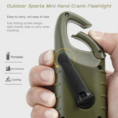 Portable LED Flashlight Tent Light – Hand Crank Dynamo & Solar Powered Torch for Camping, Hiking, and Emergency Use