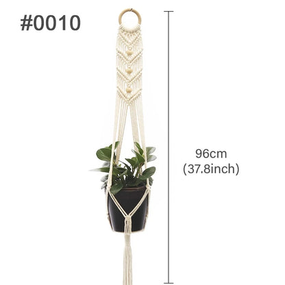 Handmade Macrame Plant Hanger – Cotton Hanging Flower Pot Holder for Indoor & Outdoor Decor