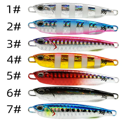 Japen Metal Jig Spoon Lure – 10g–50g Artificial Bait for Shore Casting & Sea Bass Fishing