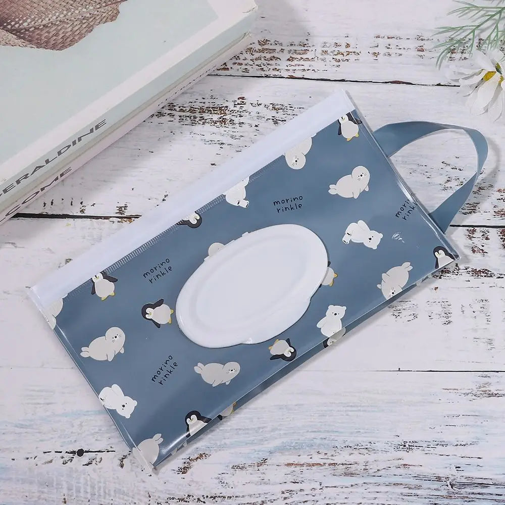 EVA Wet Wipes Bag – Portable Baby Wipes Pouch with Flip Cover & Snap-Strap Holder Case