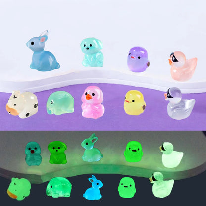 Luminous Mini Resin Animals, Including Tiny Glowing Ducks, Perfect for Decorating Fairy Gardens, Aquariums, And Dollhouses