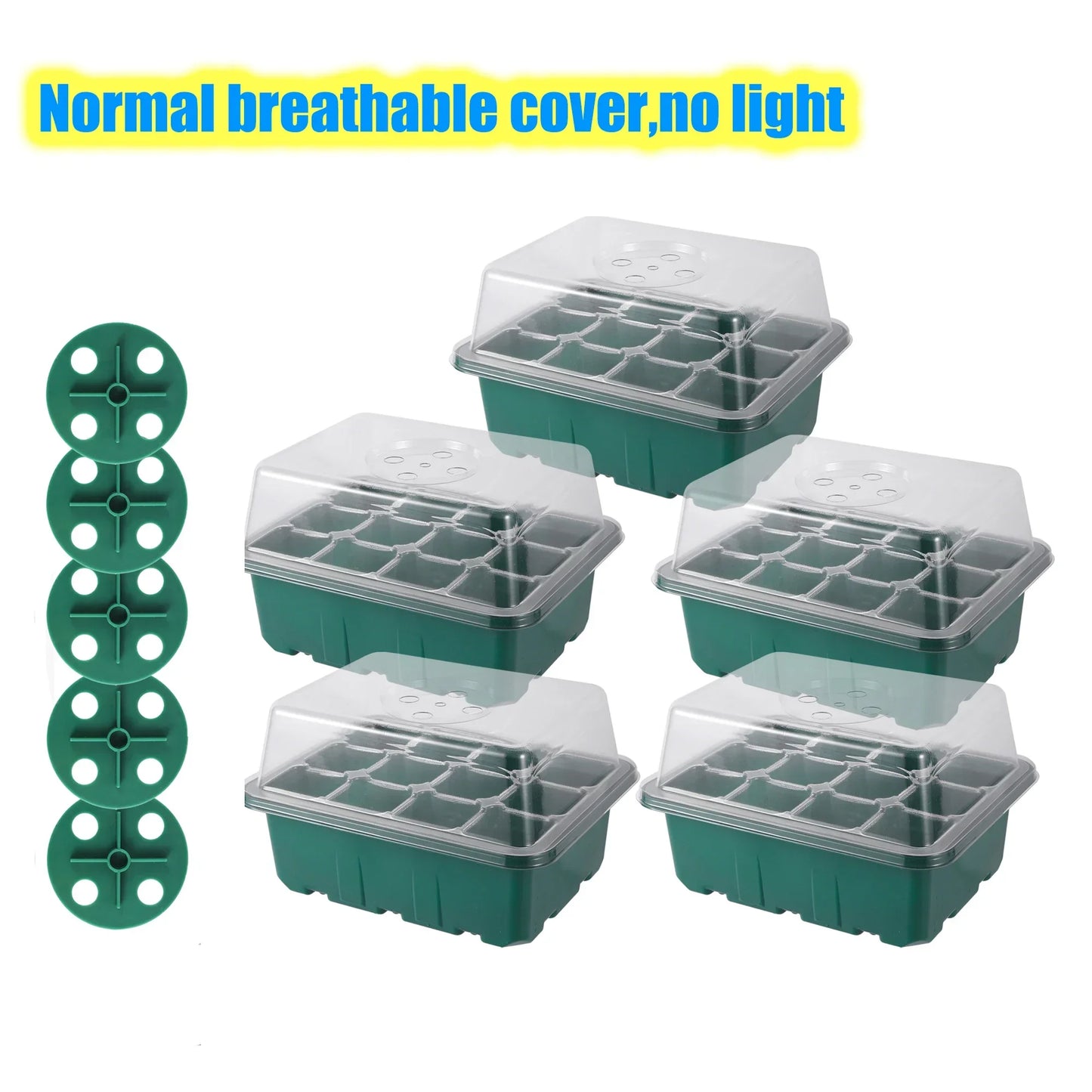 Seed Starter Tray Box with LED Grow Light – Adjustable Ventilation Nursery Pot for Seedling Germination & Indoor Gardening