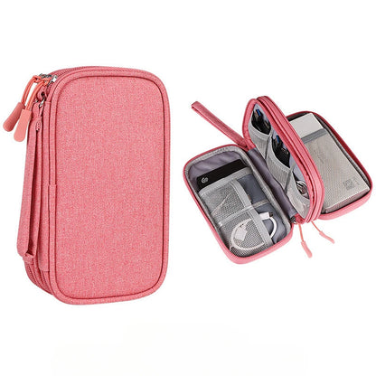 Double Layer Travel Cable Organizer – Waterproof Digital Storage Bag for Cables, Power Banks & Accessories