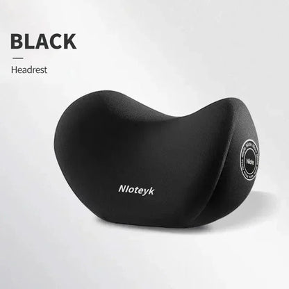 Car Memory Foam Neck Pillow & Lumbar Cushion – Ergonomic Backrest Support for Driving & Office