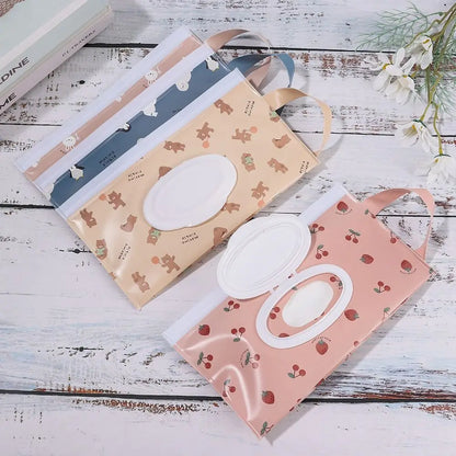 EVA Wet Wipes Bag – Portable Baby Wipes Pouch with Flip Cover & Snap-Strap Holder Case