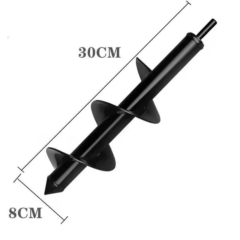 Steel Spiral Auger Drill Bit – High-Carbon Hole Digger for Planting & Soil Loosening