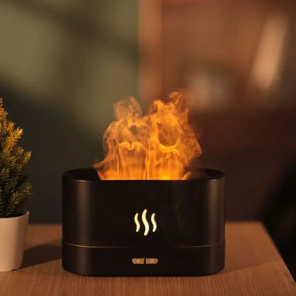 LED Ultrasonic Flame Diffuser – Color-Changing Essential Oil Lamp with Humidifier
