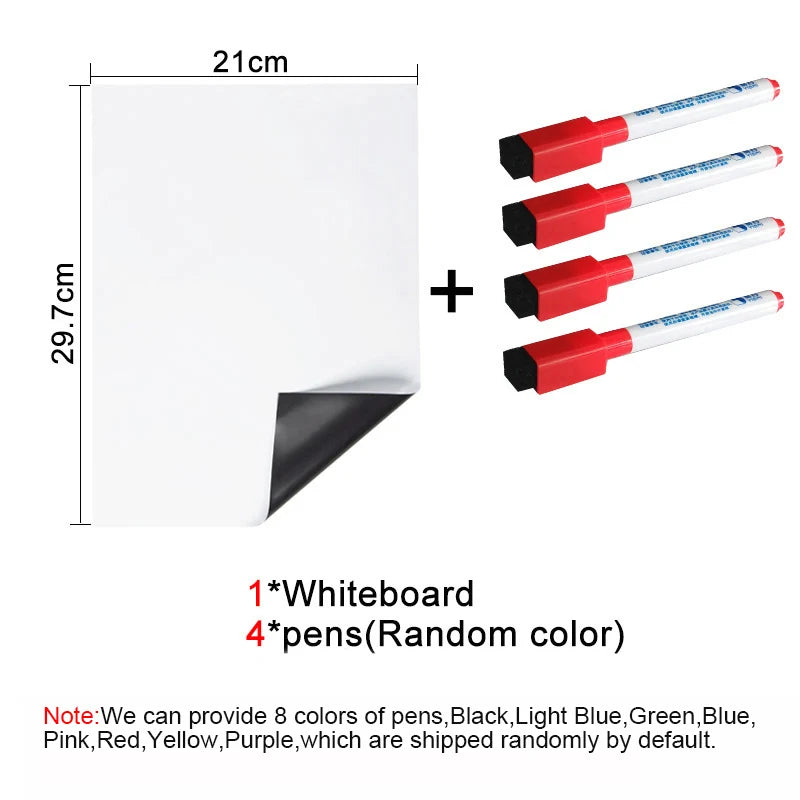 A4 Magnetic Dry Erase Board – Flexible Fridge Whiteboard Sheet for Kitchen Memo & Grocery List