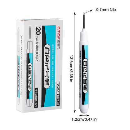 White Marker Oily Fine Tip Pen – Permanent Waterproof Marker for Metal, Glass & More