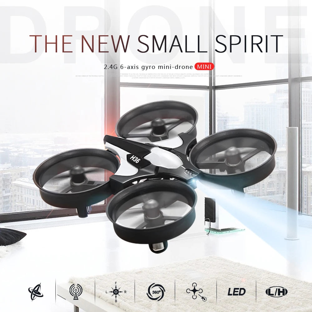 H36 Mini Drone – 6-Axis FPV RC Quadcopter with Headless Mode, 360° Flips & One-Key Return – Kids’ Remote Control Helicopter Toy