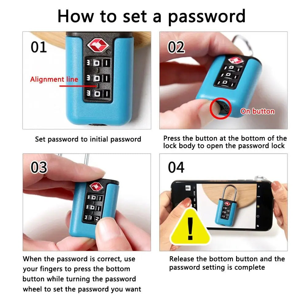 TSA Combination Lock for Luggage – 3-Digit Customs Code Padlock for Travel Bags & Suitcases