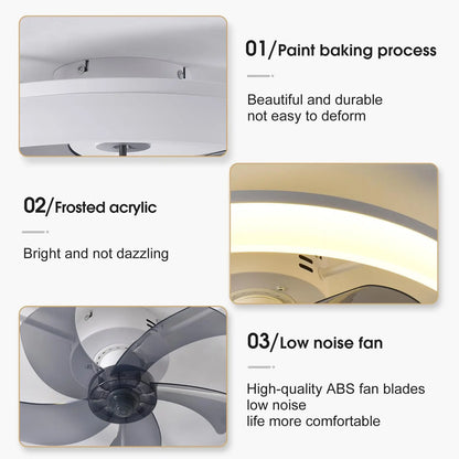 Simple LED Ceiling Fan Light with Remote Control – Infinite Dimming & 6-Speed Wind for Living Room & Bedroom