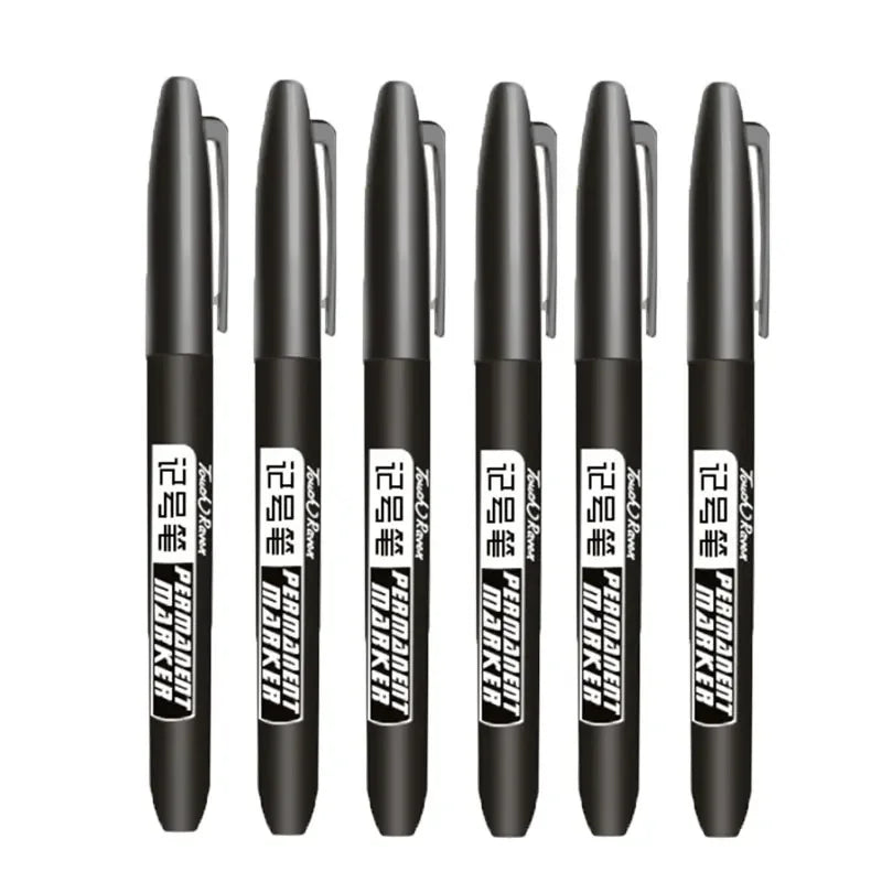 Permanent Marker Pen Drawing Markers Black Blue Red Waterproof Ink Sketch Pens Stationery Art School Supplies For Glass Metal