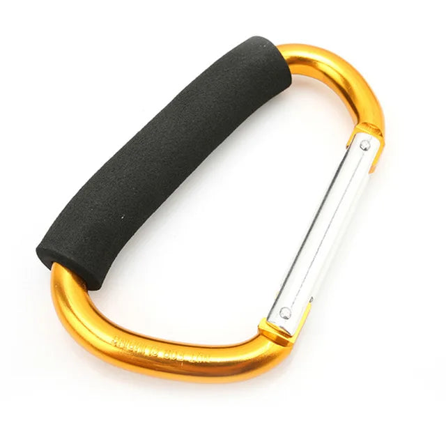Large Carabiner Stroller Hook Organizer – Aluminum D-Ring Clip for Bags & Purses