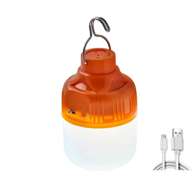 LED Lamp Bulbs Outdoor USB Rechargeable – High Brightness Emergency Light with Hook for Camping & Fishing