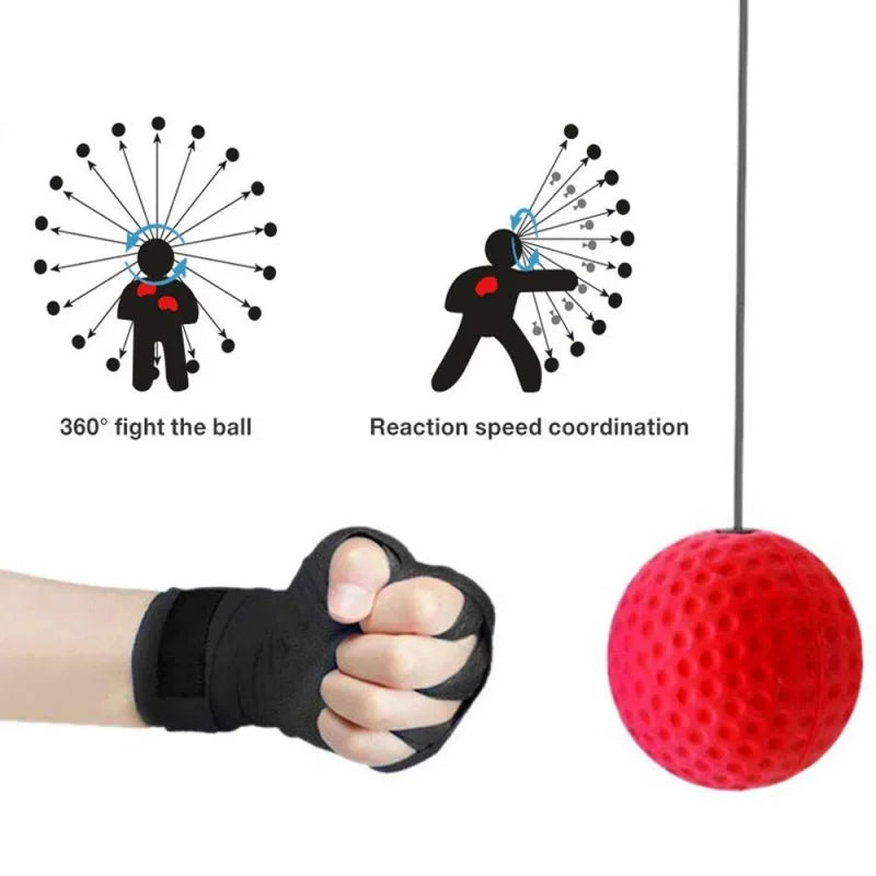 Muay Thai Boxing Speed Ball with Head Band – Reflex Trainer for Sanda & MMA Reaction Time Training