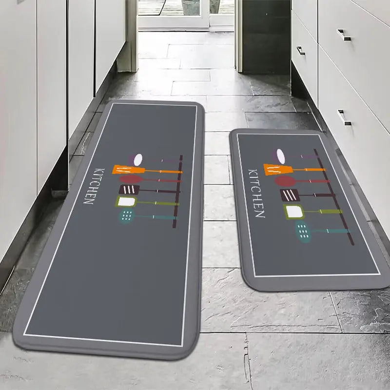 VIKAMA American Country Kitchen Floor Mats – Non-Slip Absorbent Decorative Rugs for Home & Office