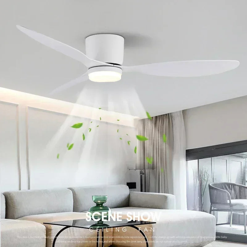 LED Ceiling Mounted Fan Light – Nordic Minimalist Decorative Fan Light for Living Room & Restaurant