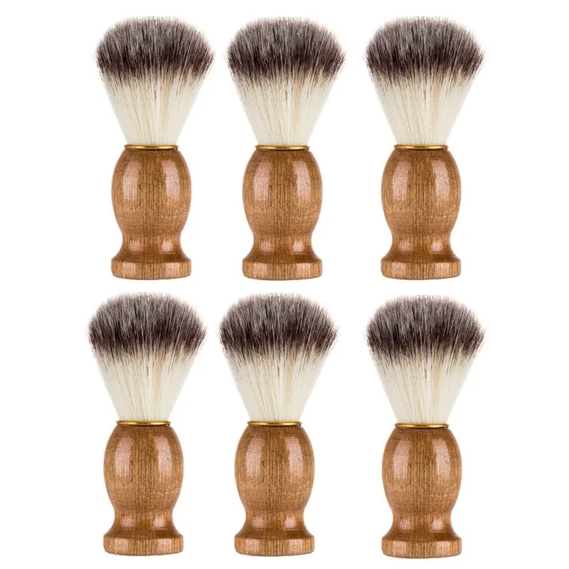 Badger Hair Shaving Brush – Wooden Handle Facial Brush for Beard Cleaning & Shave Prep