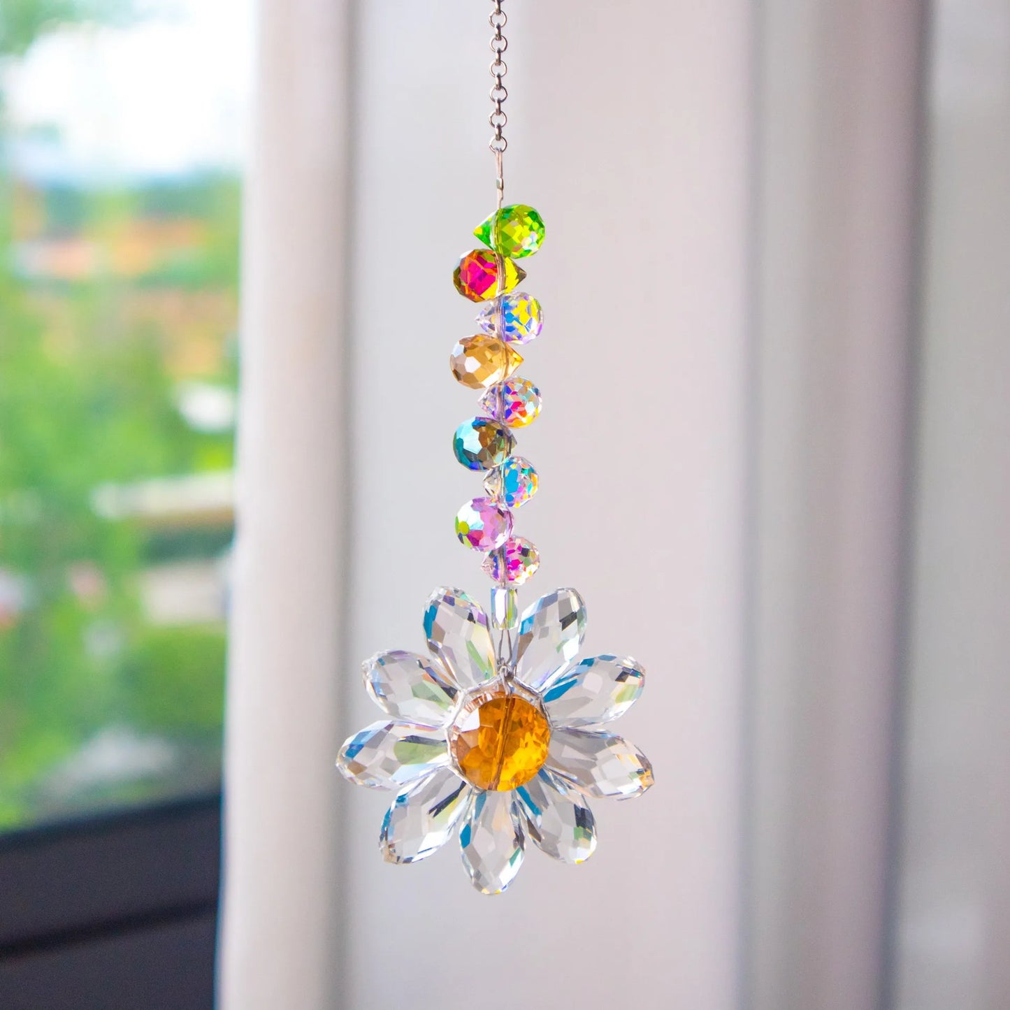 Daisy K9 Crystal Sun Catcher  Window Decors Rainbow Maker Indoor Suncatcher Courtyard Garden Decoration Home Xmas Ornament
