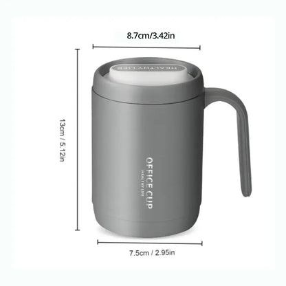 Grey PP Liner Coffee Cup – 500ml Portable Large Capacity Travel Mug with Lid for Office, Kitchen & Outdoor Use