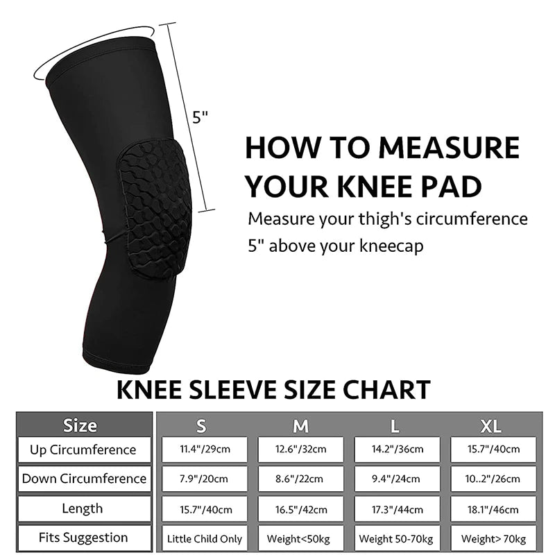 Basketball Knee Pads Protector – Honeycomb Foam Compression Sleeve for Fitness & Sports