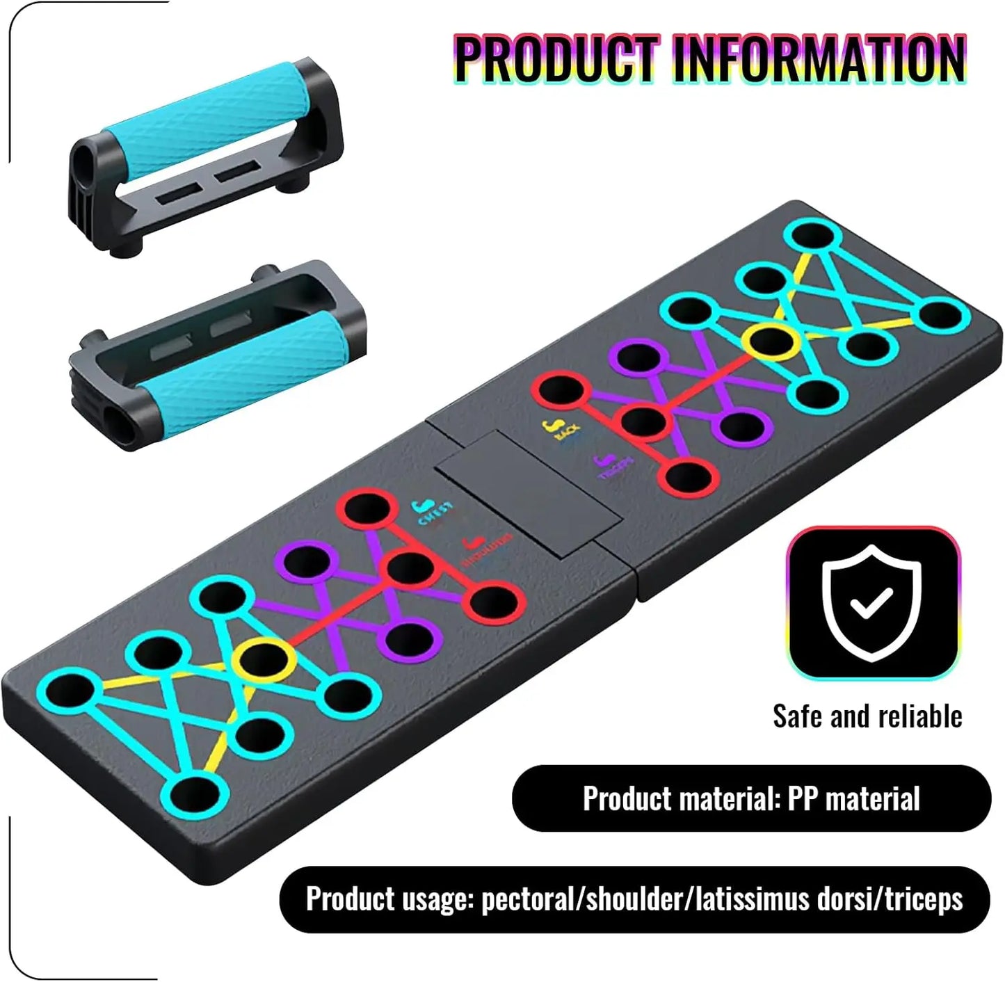 Portable Push-up Board Set – Multifunctional Foldable Push-up Bars for Chest, Arms & Back Training