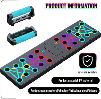 Portable Push-up Board Set – Multifunctional Foldable Push-up Bars for Chest, Arms & Back Training
