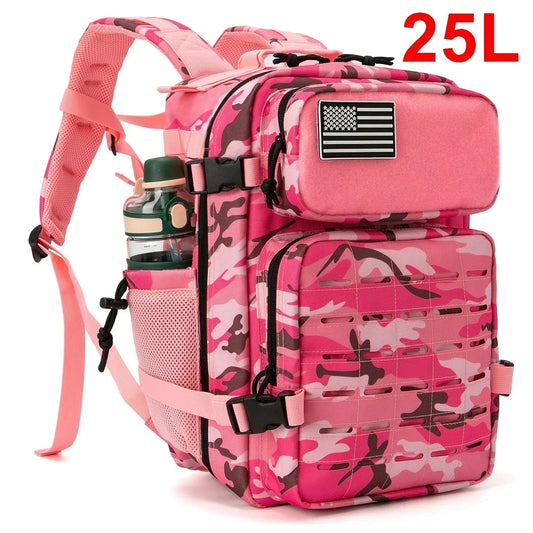 25/45L Women/men Tactical Backpack School bag Outdoor camping equipment back pack Gym Rucksack Treeking with Dual Cup Holder