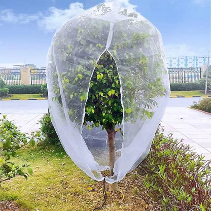 1.8m Extra Large Fruit Tree Netting Bag - Zippered Drawstring Insect & Bird Protection Cover for Plants