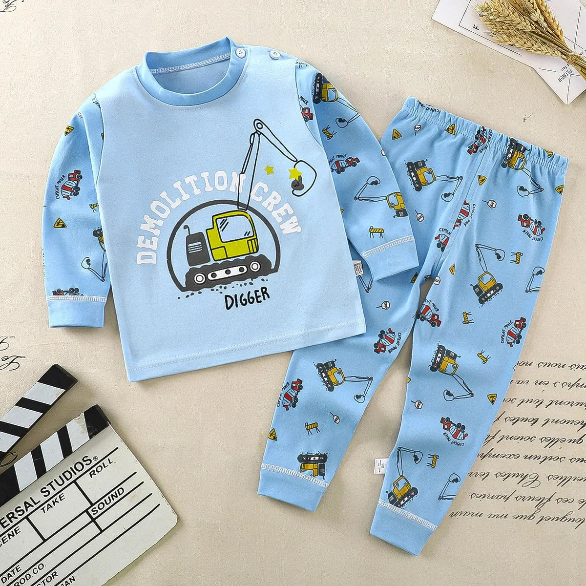Kids Cotton Pajama Set – Autumn/Winter Sleepwear for Boys and Girls (9 Months to 8 Years)
