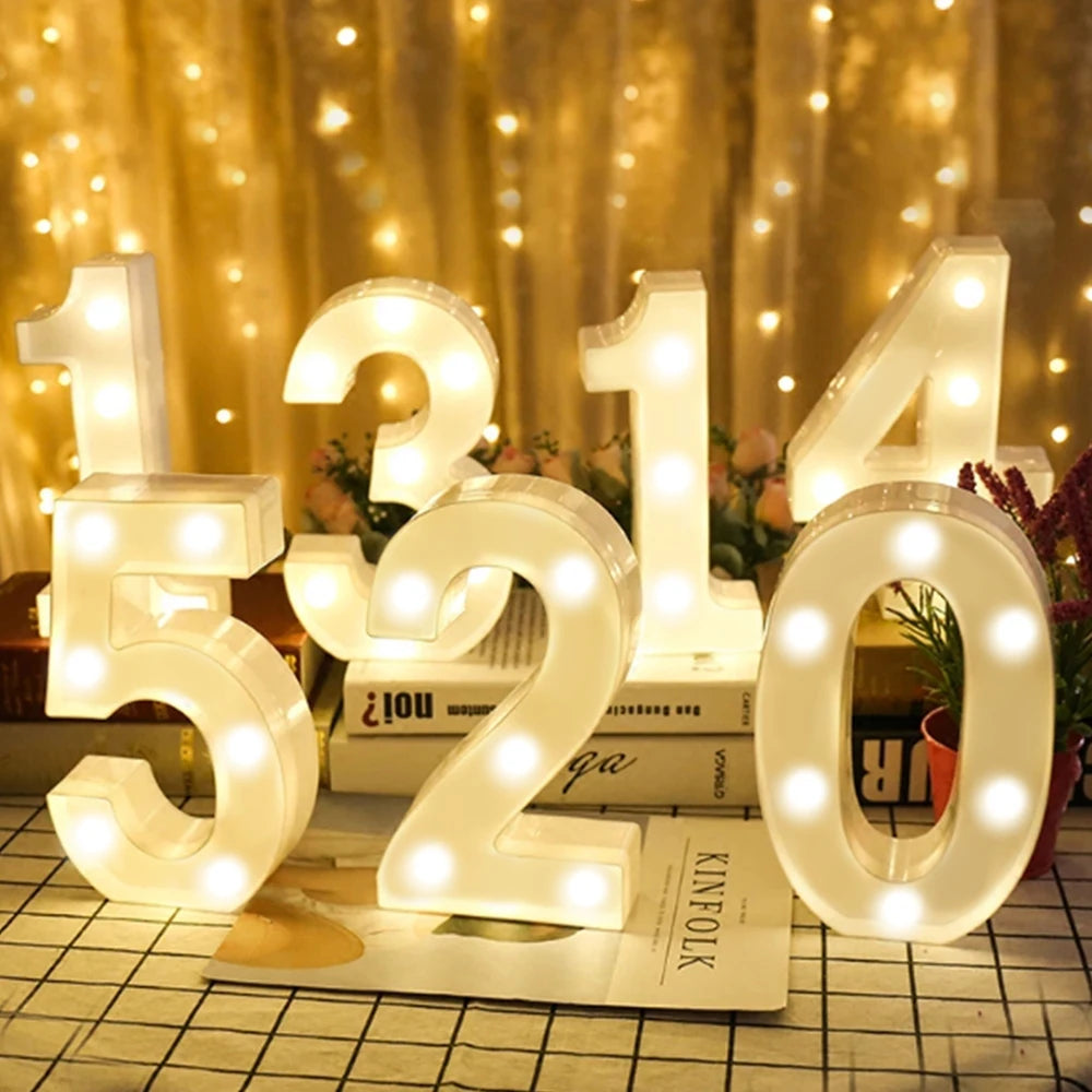 Luminous Number Lamp LED Light – Battery Operated Decorative Night Light for Home, Weddings, Birthdays & Christmas Parties