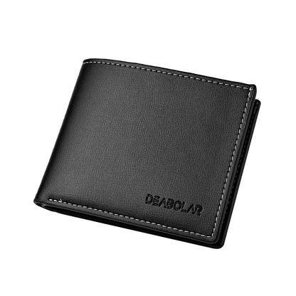 PU Leather Men’s Thin Folding Wallet – Compact Credit Card Holder with Classic England Style