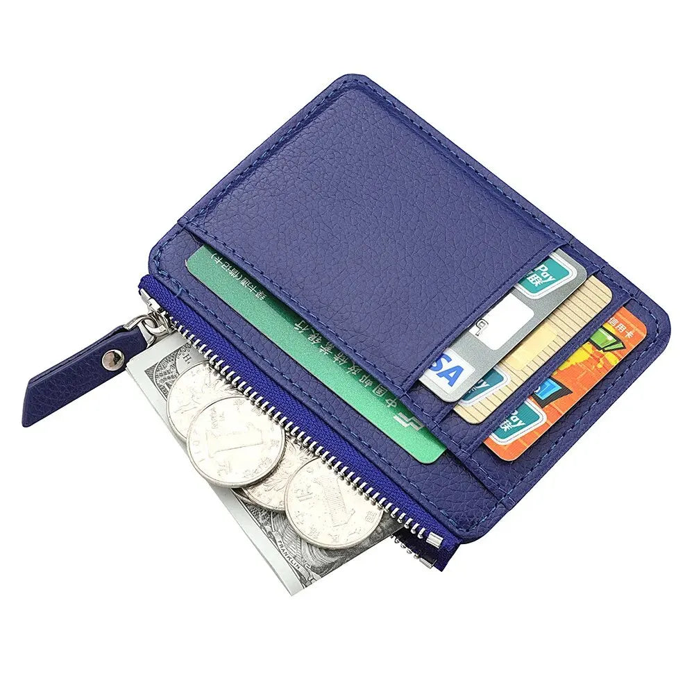 Mini Credit Card Wallet with Zipper – Small Men’s Coin and ID Holder