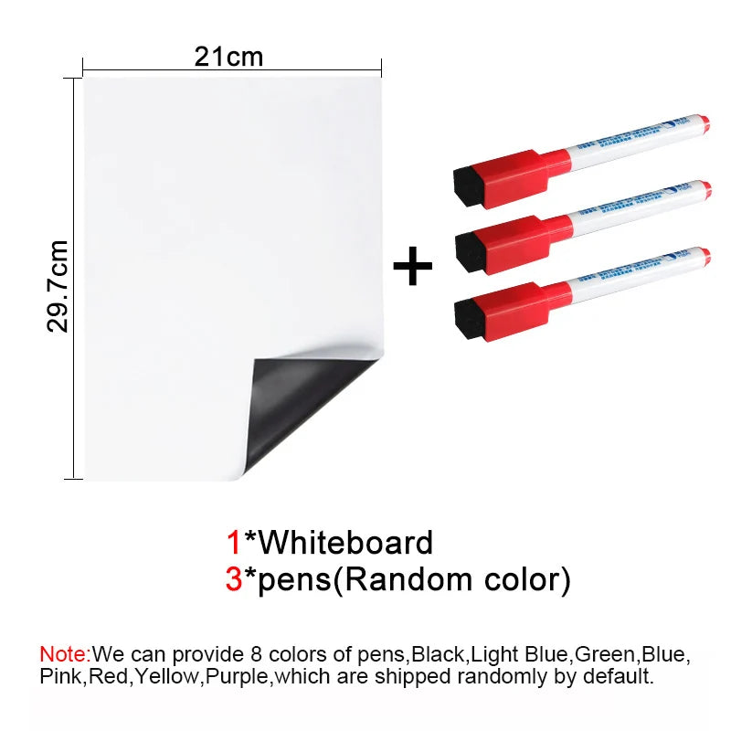 A4 Magnetic Dry Erase Board – Flexible Fridge Whiteboard Sheet for Kitchen Memo & Grocery List