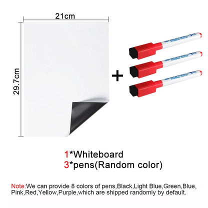 A4 Magnetic Dry Erase Board – Flexible Fridge Whiteboard Sheet for Kitchen Memo & Grocery List