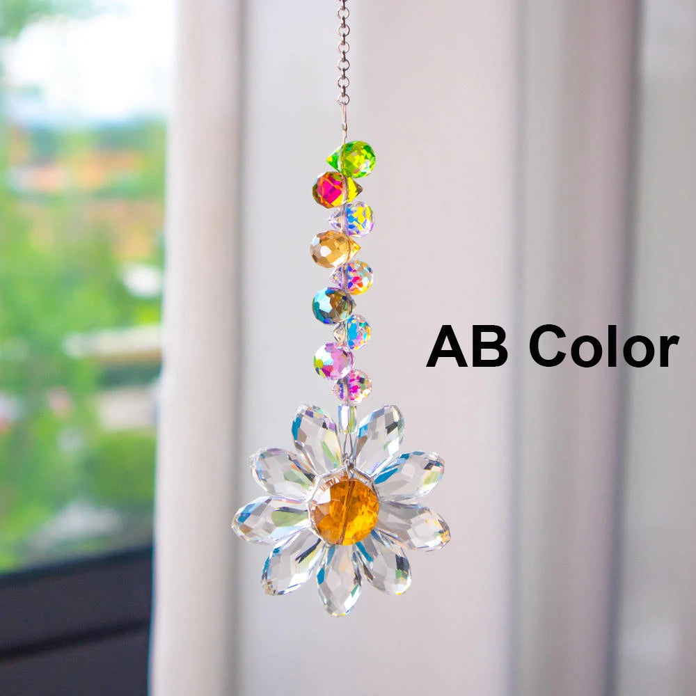 Daisy K9 Crystal Sun Catcher  Window Decors Rainbow Maker Indoor Suncatcher Courtyard Garden Decoration Home Xmas Ornament