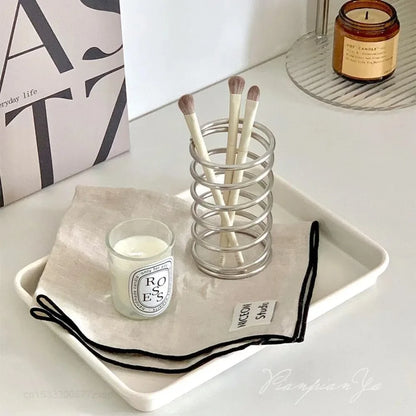 Stainless Steel Toothbrush Holder – Metal Bathroom Accessory for Toothpaste, Makeup Brush Storage & Home Organization