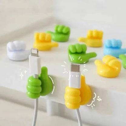 Silicone Thumb Wall Hook Cable Organizer Clips – Self-Adhesive Wire Holder for Kitchen, Bathroom & Home Desk Storage