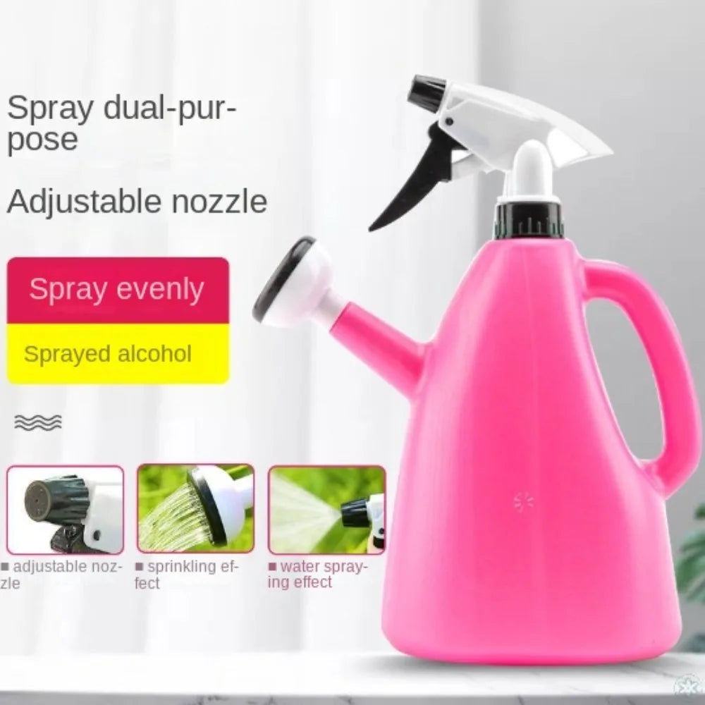 Adjustable Spray Watering Pot – 1L Plastic Flower Sprayer with Dual Nozzles