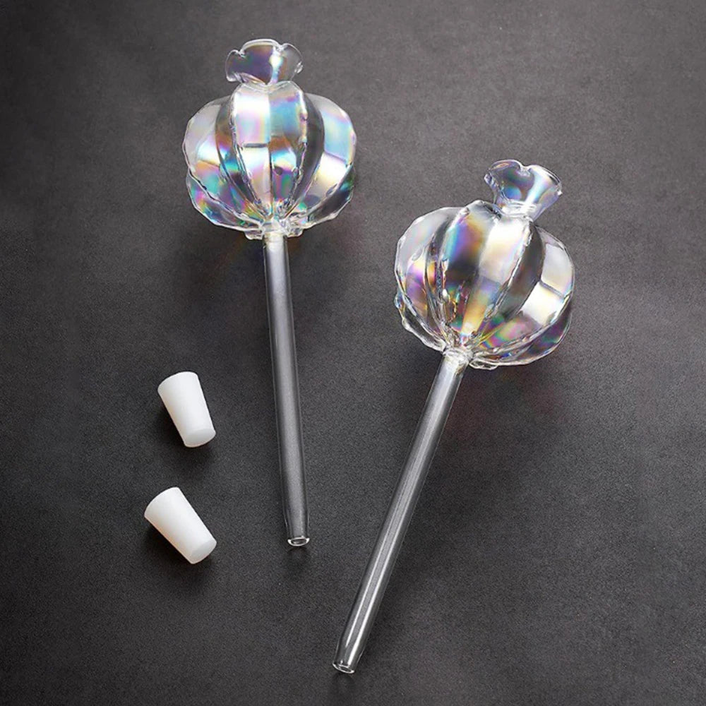 2PCS Glass Pomegranate Flower Watering Globes – Decorative Self-Watering Tools for Indoor & Outdoor Plants