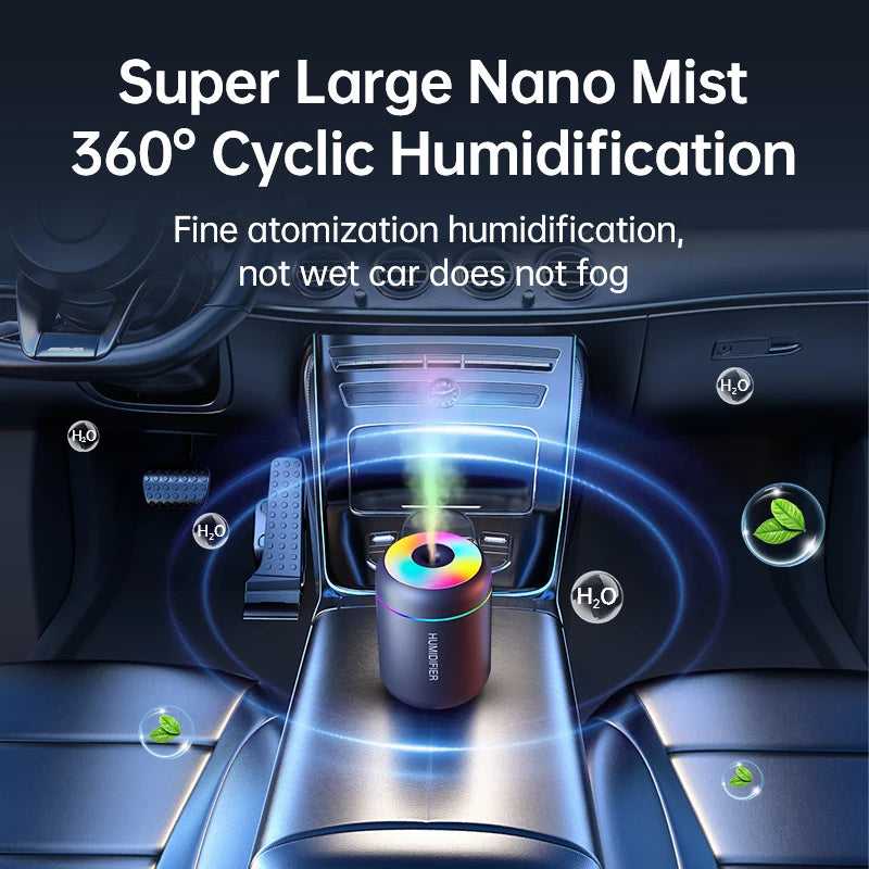 180ML USB Mini Air Humidifier – Electric Aroma Diffuser & Essential Oil Mist Maker for Car, Bedroom & Home