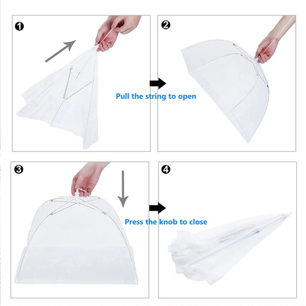 Pop-Up Mesh Food Cover Tent – Foldable Insect-Proof Umbrella Net for Outdoor Picnic & Kitchen Use