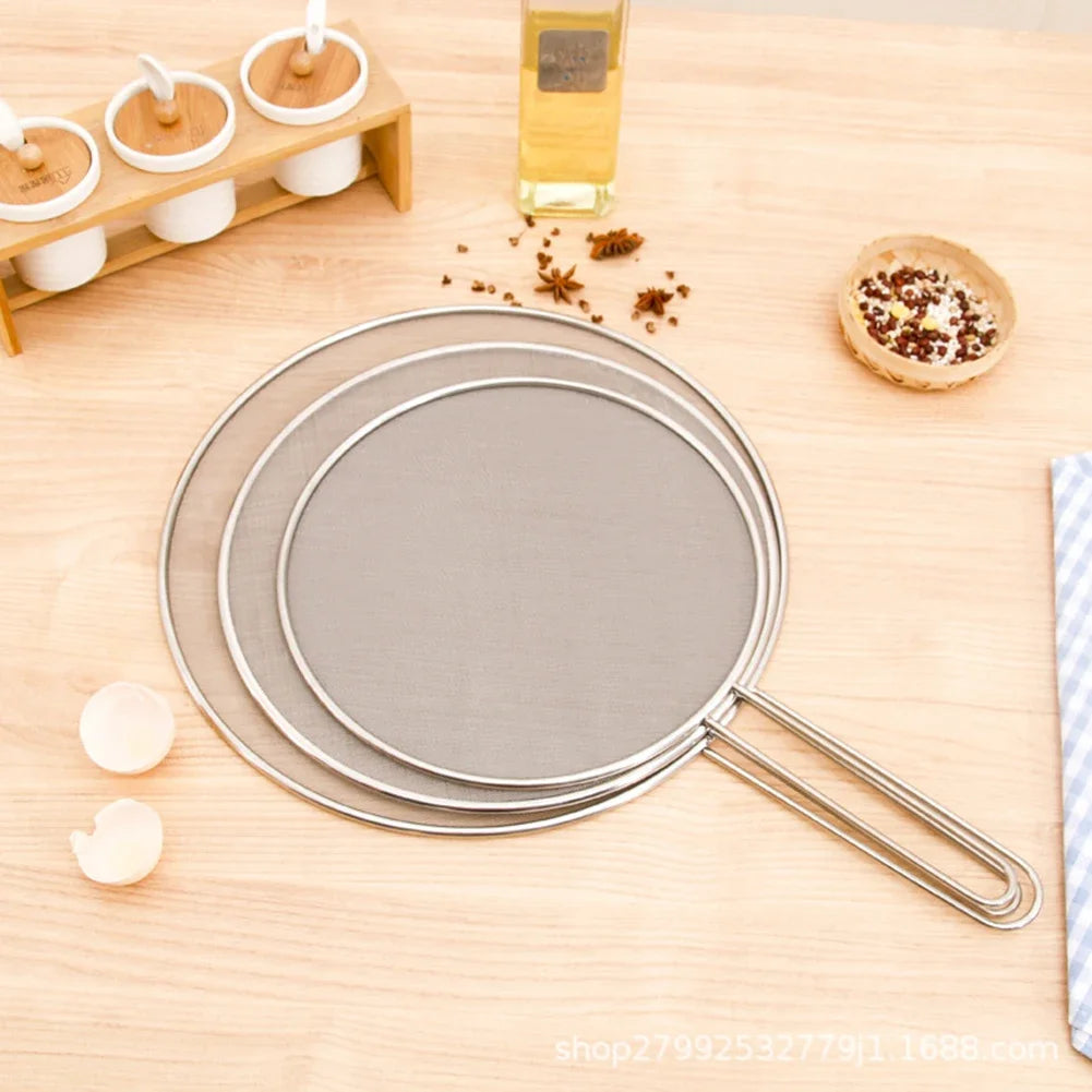 Stainless Steel Cooking Splash Guard – Reusable Splatter Screen for Frying & Sautéing