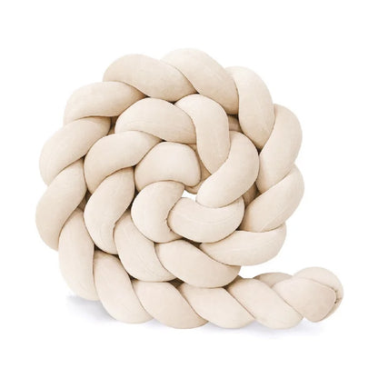 Braided Baby Bed Bumper – Soft Knot Crib Bumper for Infant Cradle Protection (1M–4M)