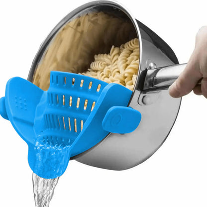 1Pc Clip-On Pot Strainer – Adjustable Silicone Strainer for Pots, Pans & Bowls